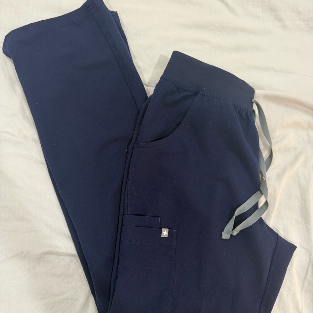 Womens Figs Navy Kade Cargo Scrub Pants